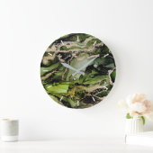 Green Black Gold Abstrakt ohne Zahlen Große Wanduhr (Zuhause)