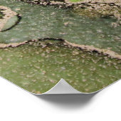 Green Black Gold Einzigartiger Alkohol Tinte Poster (Ecke)