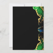 Green Black Gold Wedding Save the Date (Rückseite)