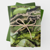 Green Black Gold Wrapping Paper Sheets Geschenkpapier Set (Beispiel)