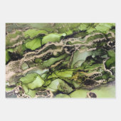 Green Black Gold Wrapping Paper Sheets Geschenkpapier Set (Vorderseite)