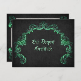 Green Black Gothic Wedding Dankeskarte