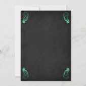 Green Black Gothic Wedding Einladung (Rückseite)