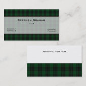 Green & Black Graham Tartan Kariert Custom Visitenkarte (Vorne/Hinten)