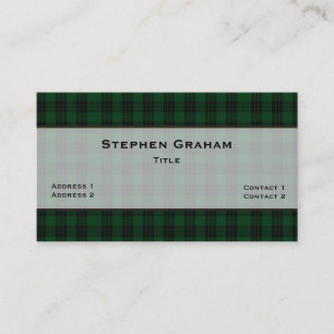 Green & Black Graham Tartan Kariert Custom Visitenkarte