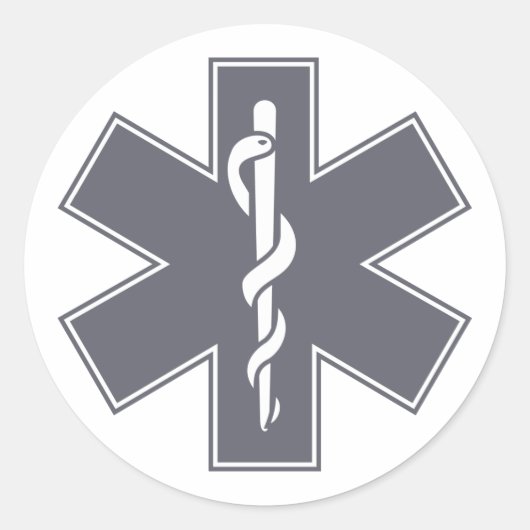 Green Black Gray Lila Nurse EMS Star of Life Runder Aufkleber (Vorderseite)