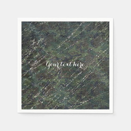 Green Black Gray Modern Marble Designer Chic Party Serviette (Vorderseite)