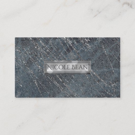 Green Black Gray Modern Marble Designer Chic Visitenkarte (Vorderseite)