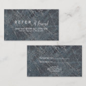 Green Black Gray Modern Marble Salon Reference Car Empfehlungskarte (Vorne/Hinten)