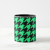 Green Black Hahnentrittmuster Karo Tasse (Zentrum)