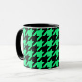Green Black Hahnentrittmuster Karo Tasse (Vorderseite Links)