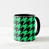 Green Black Hahnentrittmuster Karo Tasse (VorderseiteRechts)