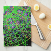 Green Black Kaleidoscope Mandala Art Geschirrtuch (Viertel Falte)