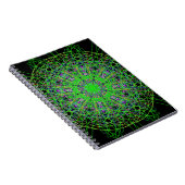 Green Black Kaleidoscope Mandala Art Notizblock (Rechte Seite)