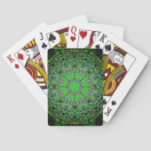 Green Black Kaleidoscope Mandala Art Spielkarten (Rückseite)