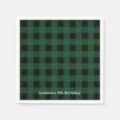 Green Black Kariert Buffalo Schachbrett Pattern Serviette (Vorderseite)