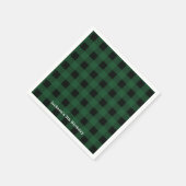 Green Black Kariert Buffalo Schachbrett Pattern Serviette (Ecke)