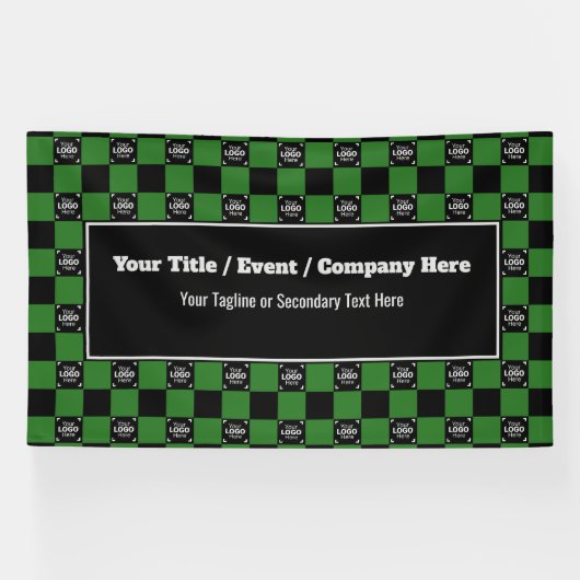 Green & Black Karo - Corporate Event / Messe Banner (Horizontal)