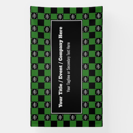 Green & Black Karo - Corporate Event / Messe Banner (Vertikal)