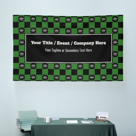 Green & Black Karo - Corporate Event / Messe Banner (Messe)