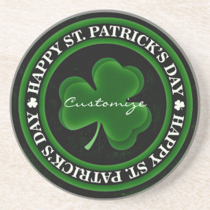 Green/Black Kleeblatt St Patrick's Day Irish Pride Untersetzer