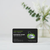 Green Black Landscaping and Lawn Services Visitenkarte (Stehend Vorderseite)