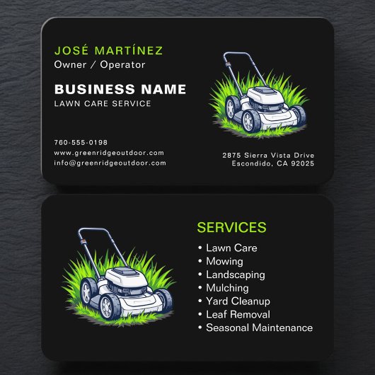 Green Black Landscaping and Lawn Services Visitenkarte