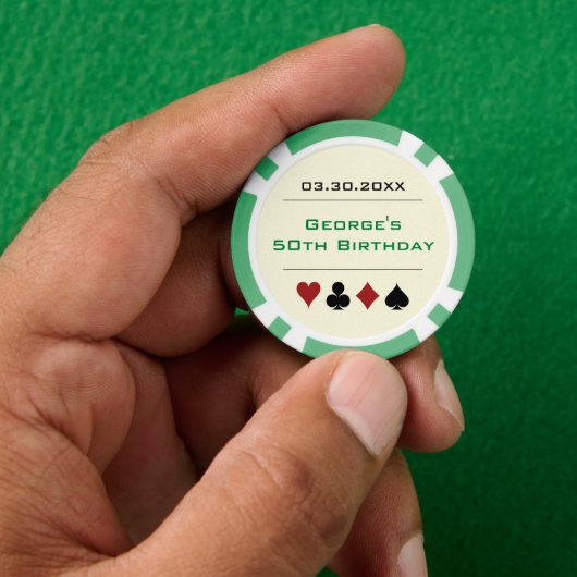 Green Black Las Vegas Casino Poker Pokerchips (Hand)
