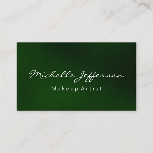 Green Black Makeup Artist Script Business Card Visitenkarte (Vorderseite)