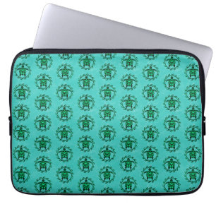 Green Black Maori Sun Symbol Tribal Turtles Laptopschutzhülle