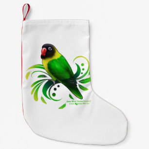 Green Black Masked Lovebird Kleiner Weihnachtsstrumpf