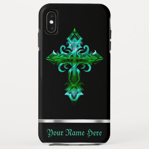 Green Black Medieval Cross iPhone XS Max Fall Case-Mate iPhone Hülle