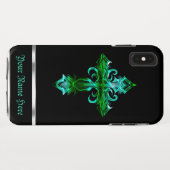Green Black Medieval Cross iPhone XS Max Fall Case-Mate iPhone Hülle (Rückseite (Horizontal))