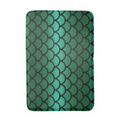 Green & Black Mermaid Scales Fantasy Fish Badematte (Vorderseite Vertikal)