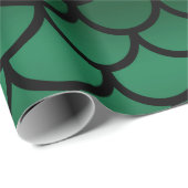 Green & Black Mermaid Scales Fantasy Fish Geschenkpapier (Rolleneckpunkt)