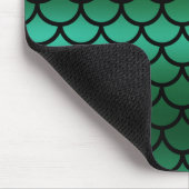 Green & Black Mermaid Scales Fantasy Fish Mousepad (Ecke)