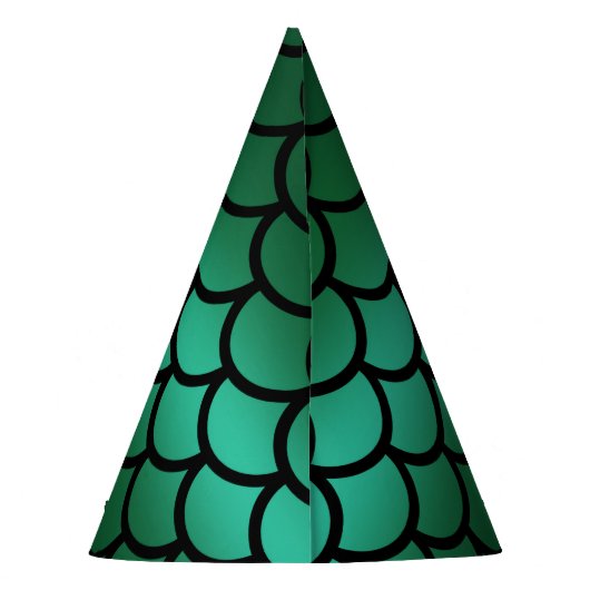 Green & Black Mermaid Scales Fantasy Fish Partyhütchen (Rückseite)