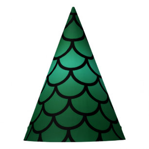 Green & Black Mermaid Scales Fantasy Fish Partyhütchen