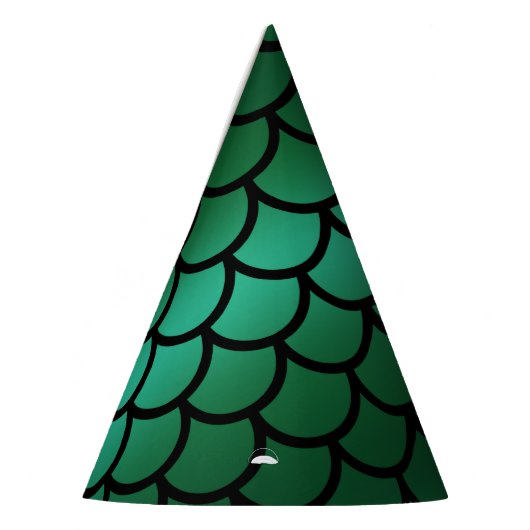 Green & Black Mermaid Scales Fantasy Fish Partyhütchen (Links)