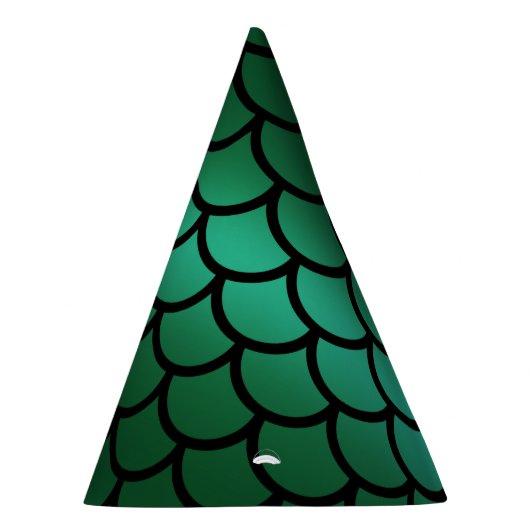 Green & Black Mermaid Scales Fantasy Fish Partyhütchen (Rechts)