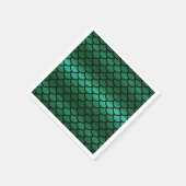 Green & Black Mermaid Scales Fantasy Fish Serviette (Ecke)