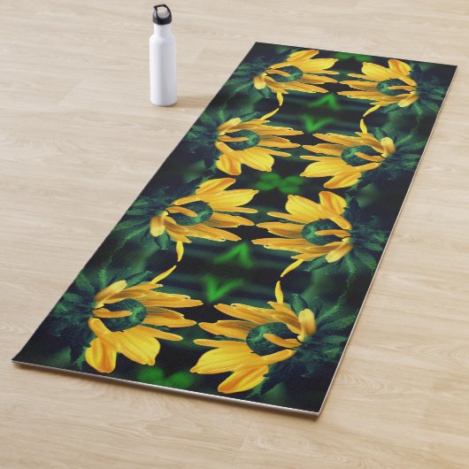 Green Black Mit Augen Susan Abstrakt Blume Art Yogamatte (Beispiel)