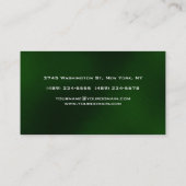 Green Black Monogram Unique Manager Business Card Visitenkarte (Rückseite)