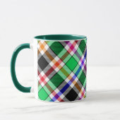 Green Black Multicolour Flannel Plaid Tartan Tasse (Links)
