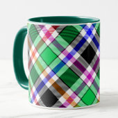 Green Black Multicolour Flannel Plaid Tartan Tasse