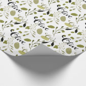 Green Black Olives Brautparty Geschenkpapier (Ecke)