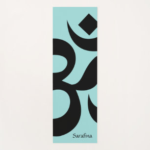 Green Black Om Symbol Personalisiert Reversible Yogamatte