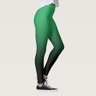 Green Black Ombre-Leggings Leggings