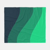 Green Black Ombre Wave Muster Fleecedecke (Vorderseite (Horizontal))