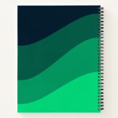Green Black Ombre Wave Muster Notizblock (Rückseite)